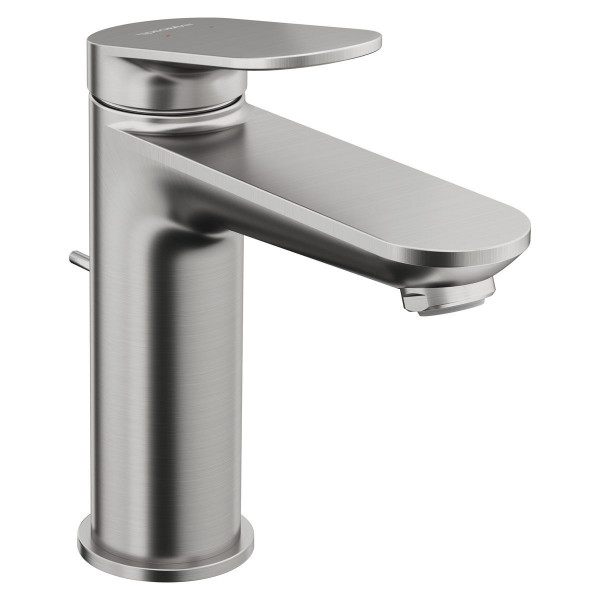 Duravit Wave Einhebel-Waschtischmischer Größe M Edelstahl gebürstet mit Ablaufgarnitur WA1020001070