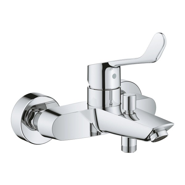 Grohe Eurosmart Einhand Wannenarmatur Wandmontage 25243003 mit langem Hebel Chrom