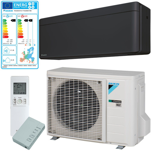 Daikin Stylish Klima Klimaanlage Mono Split 2,0kW FTXA20BB Mattschwarz inkl. Außengerät RXA20A9