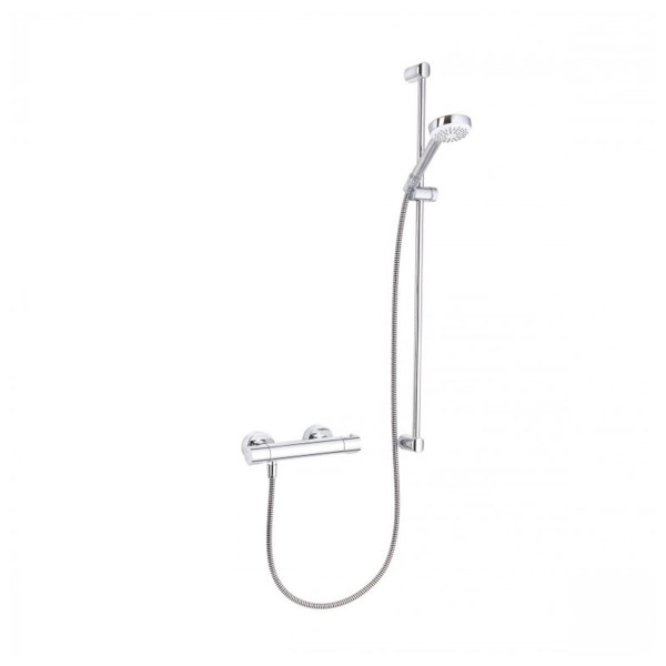Kludi Logo Shower Duo Thermostat Brausearmatur mit Wandstange und Set 1 S Handbrause 6857805-00