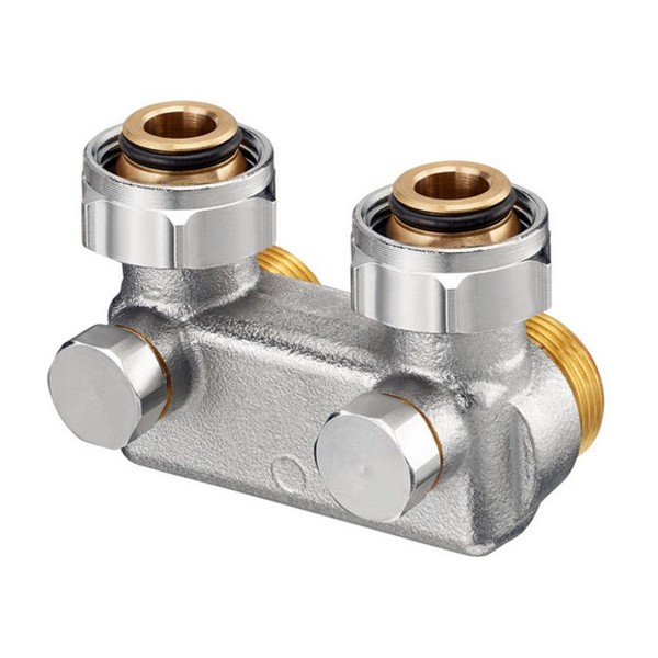 Oventrop Umlenkstück Kreuzungsstück mit Absperrung Winkelform 3/4"ÜM x 3/4"AG 1016462