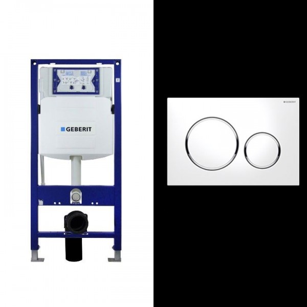 Geberit Duofix UP320 Wand-WC-Montageelement mit Betätigungsplatte Sigma 20 111.300.00.5-SetS20