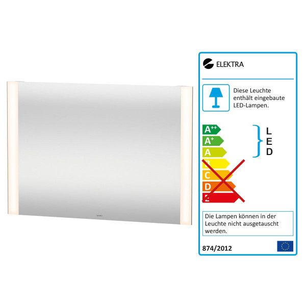 Duravit Universal Licht & Spiegel mit LED Beleuchtung seitlich "Better"-Version 1000x34x700mm LM7877000000000